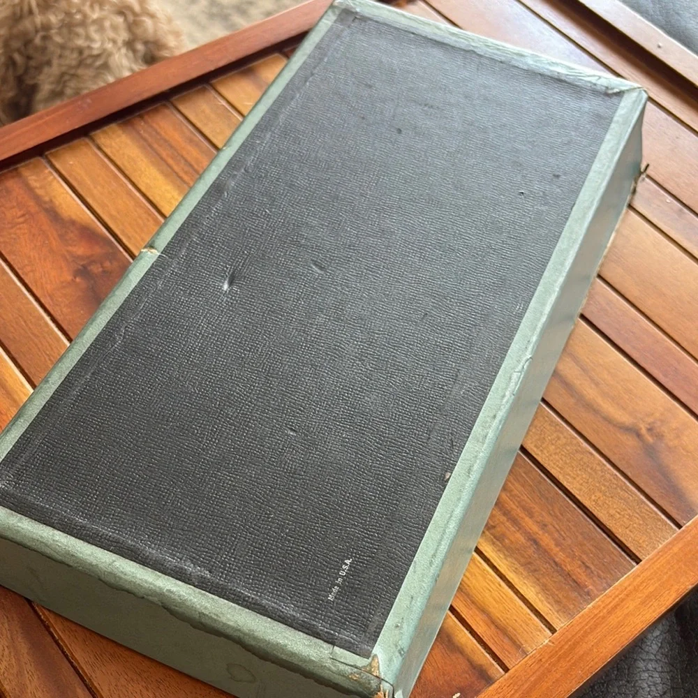 Vintage Blue Green Dresser Box